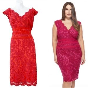 Tadashi Shoji Lace V Neck Sheath Dress